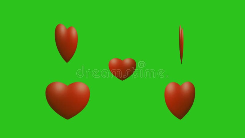 Вращая экран сердец зеленый